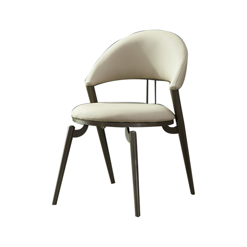 Metal Industrial Dining Chair Matte Finish Open Back Side Chair