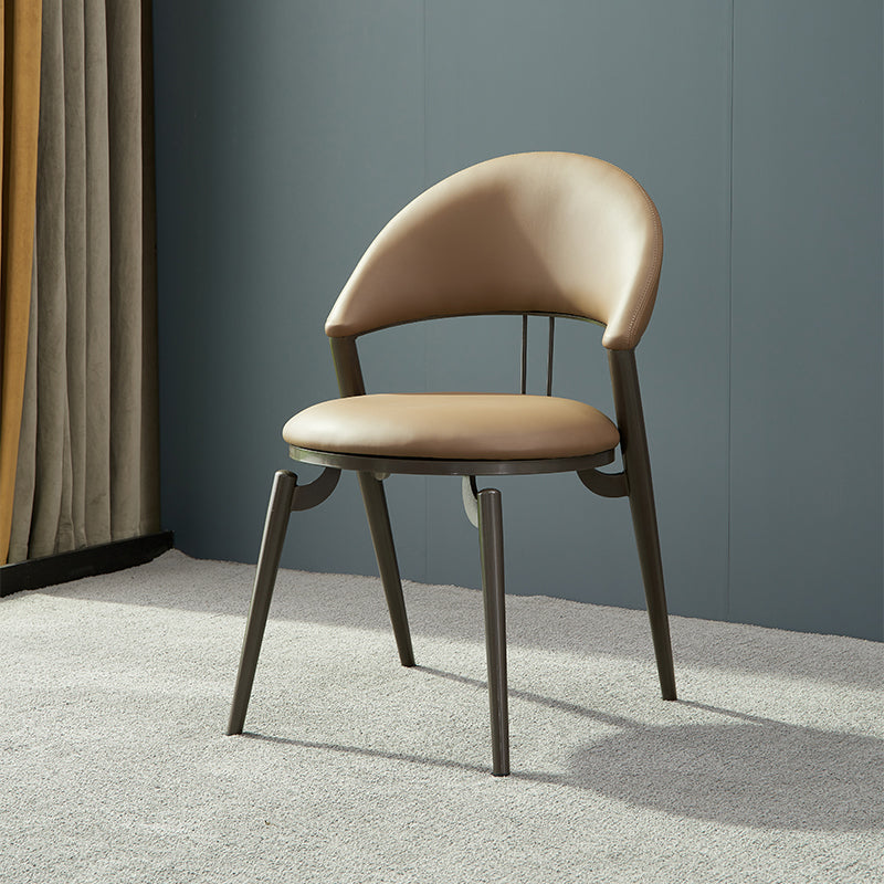 Metal Industrial Dining Chair Matte Finish Open Back Side Chair