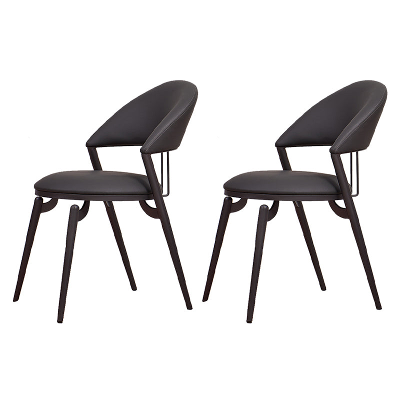 Metal Industrial Dining Chair Matte Finish Open Back Side Chair