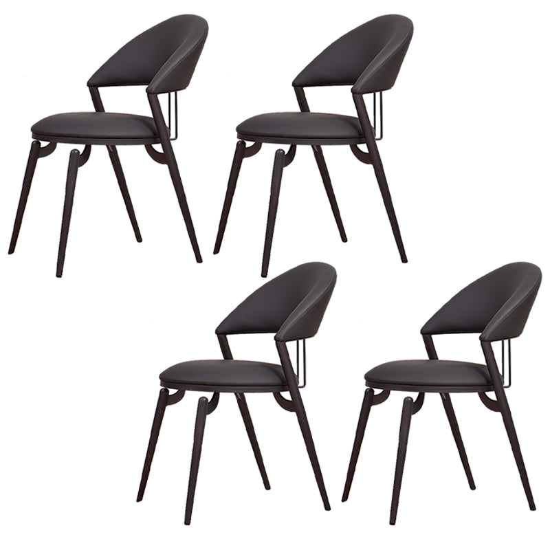 Metal Industrial Dining Chair Matte Finish Open Back Side Chair