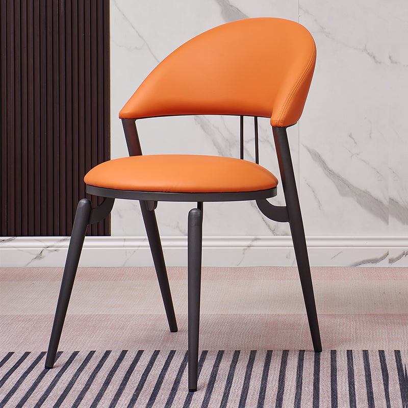 Metal Industrial Dining Chair Matte Finish Open Back Side Chair