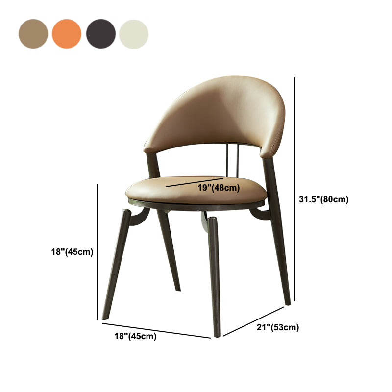 Metal Industrial Dining Chair Matte Finish Open Back Side Chair