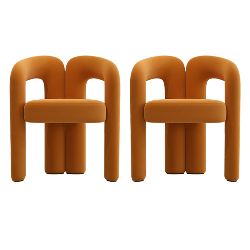 Modern Style Upholstered Dining Chair Open Back Dining Armchair