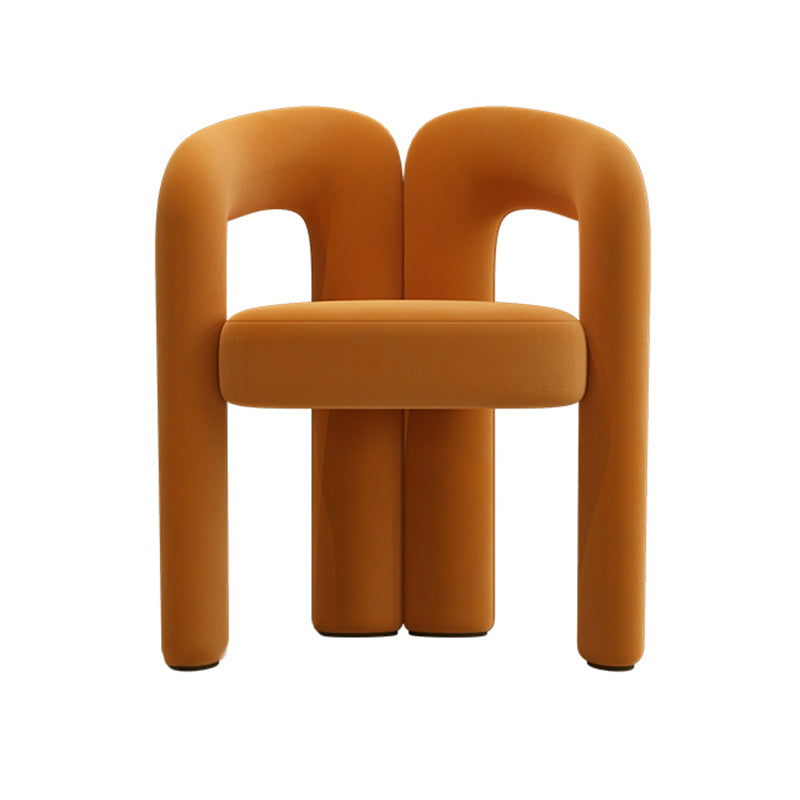 Modern Style Upholstered Dining Chair Open Back Dining Armchair