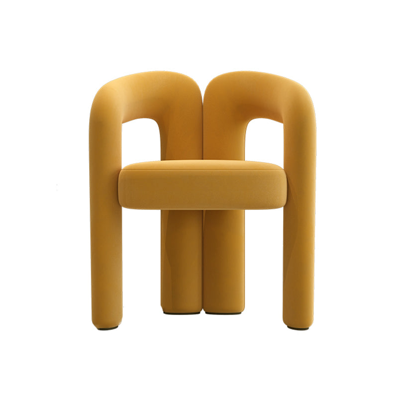 Modern Style Upholstered Dining Chair Open Back Dining Armchair