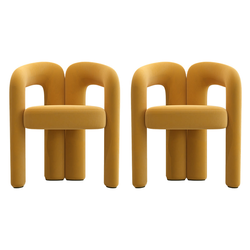 Modern Style Upholstered Dining Chair Open Back Dining Armchair