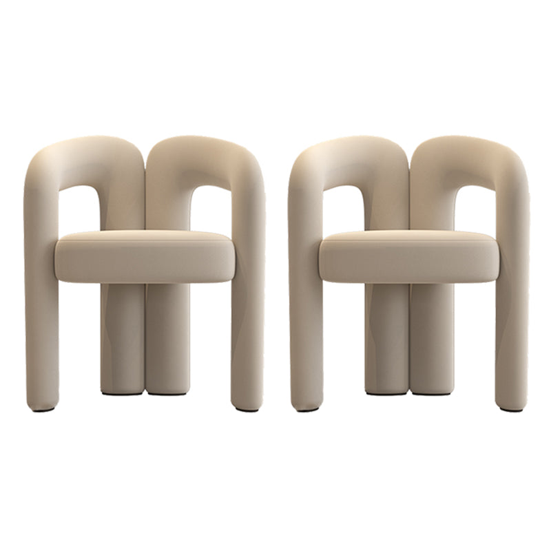 Modern Style Upholstered Dining Chair Open Back Dining Armchair