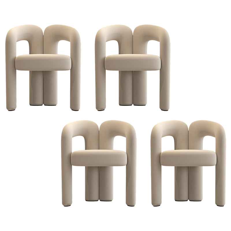 Modern Style Upholstered Dining Chair Open Back Dining Armchair