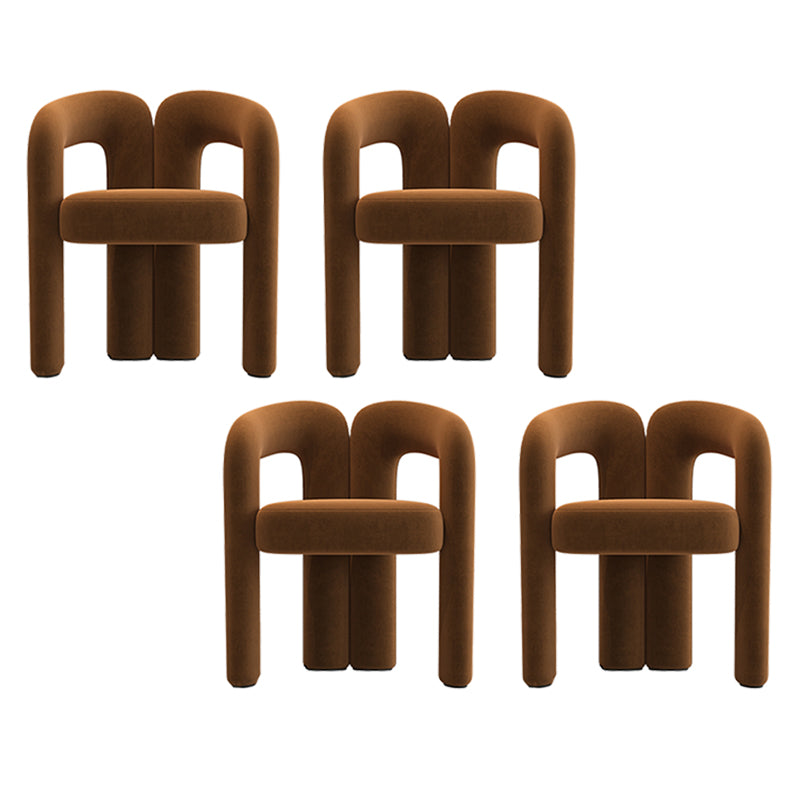 Modern Style Upholstered Dining Chair Open Back Dining Armchair