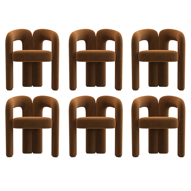 Modern Style Upholstered Dining Chair Open Back Dining Armchair