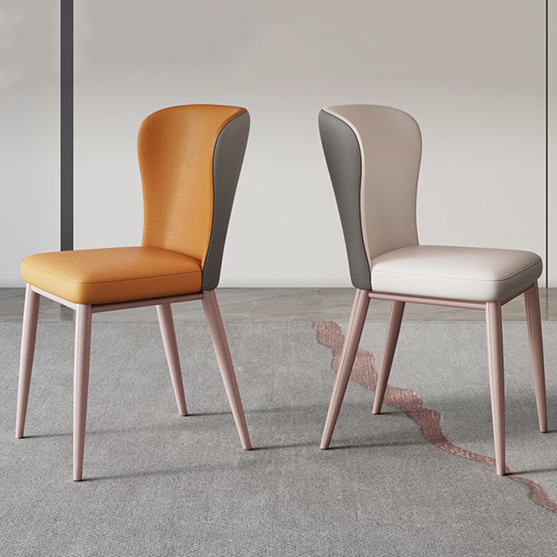 Modern Style PU Leather Chair Wingback Dining Side Chair for Indoor