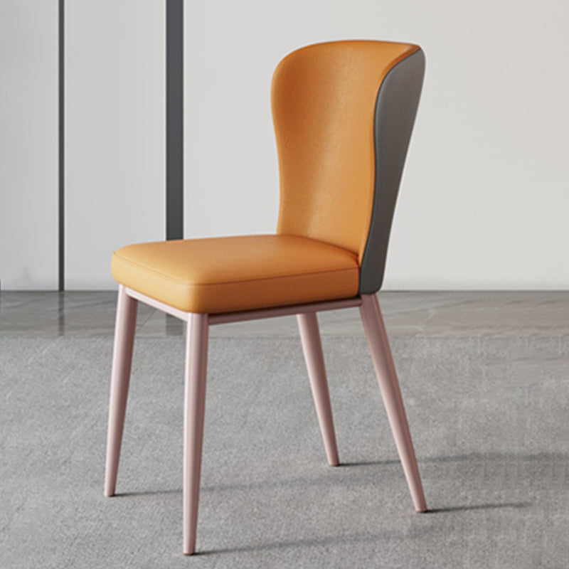 Modern Style PU Leather Chair Wingback Dining Side Chair for Indoor