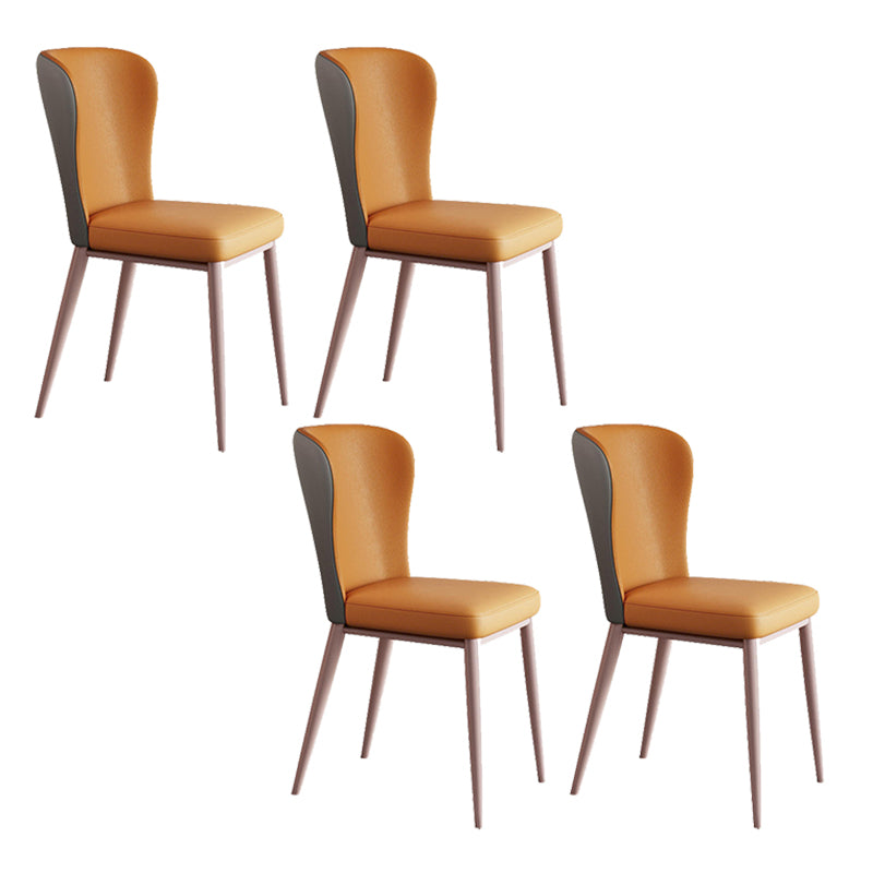 Modern Style PU Leather Chair Wingback Dining Side Chair for Indoor