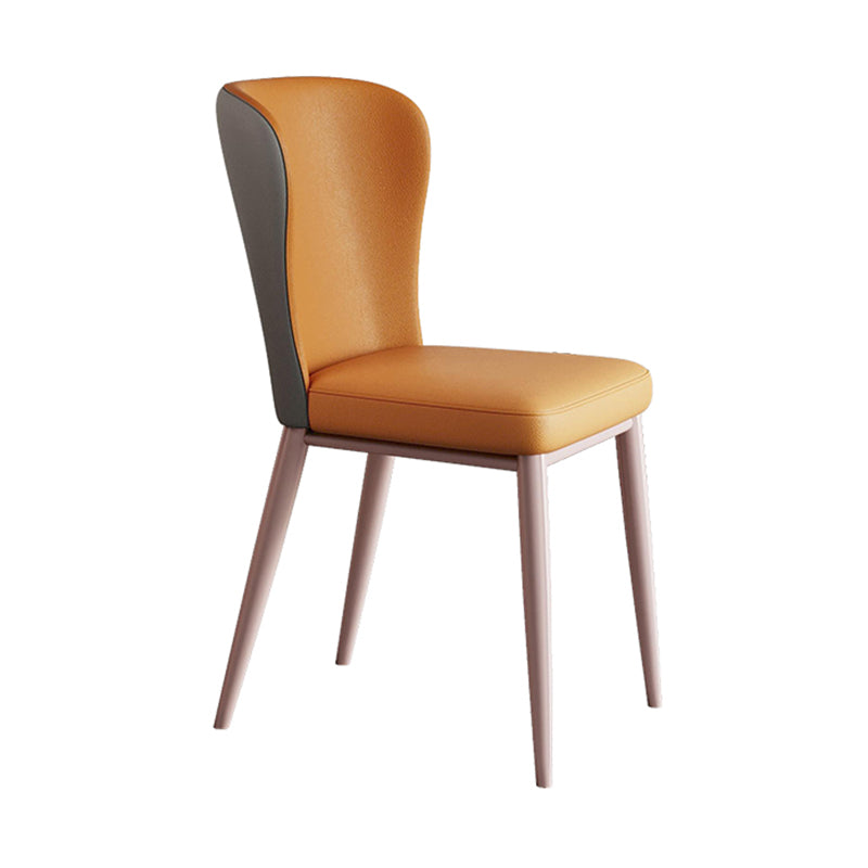 Modern Style PU Leather Chair Wingback Dining Side Chair for Indoor