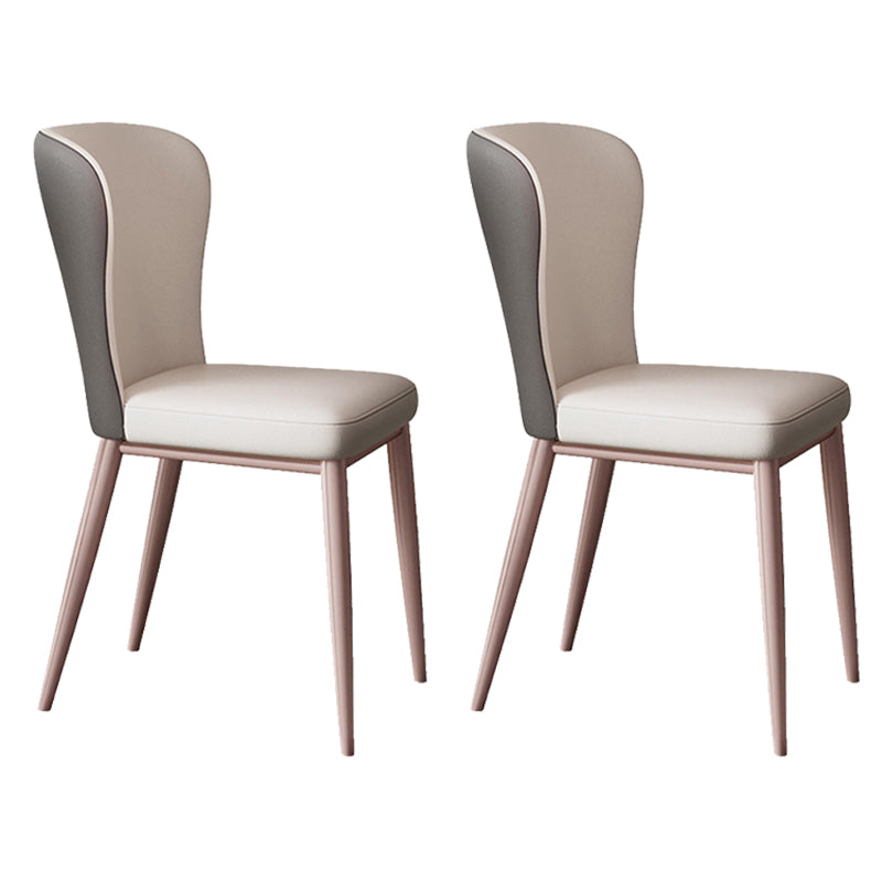 Modern Style PU Leather Chair Wingback Dining Side Chair for Indoor
