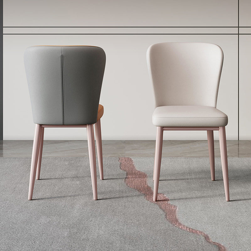 Modern Style PU Leather Chair Wingback Dining Side Chair for Indoor