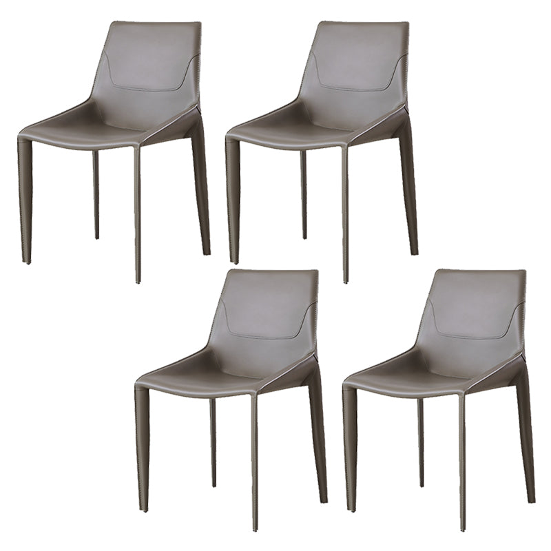 Modern Style Dining Chair Armless Dining Chairs with Metal Legs for Kitchen