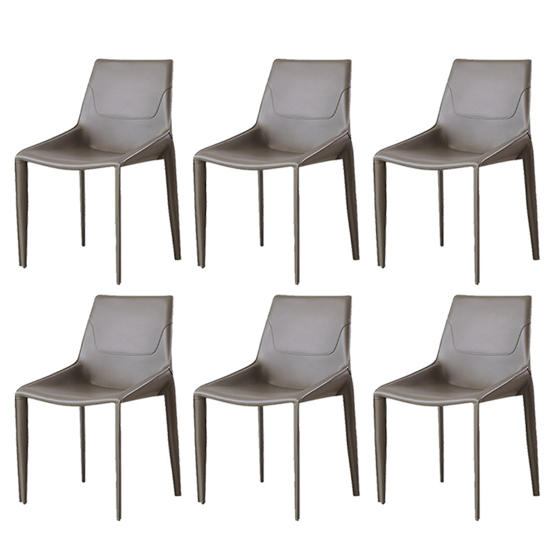 Modern Style Dining Chair Armless Dining Chairs with Metal Legs for Kitchen