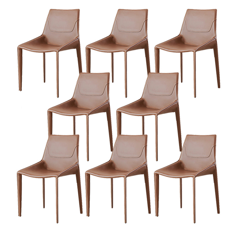 Modern Style Dining Chair Armless Dining Chairs with Metal Legs for Kitchen