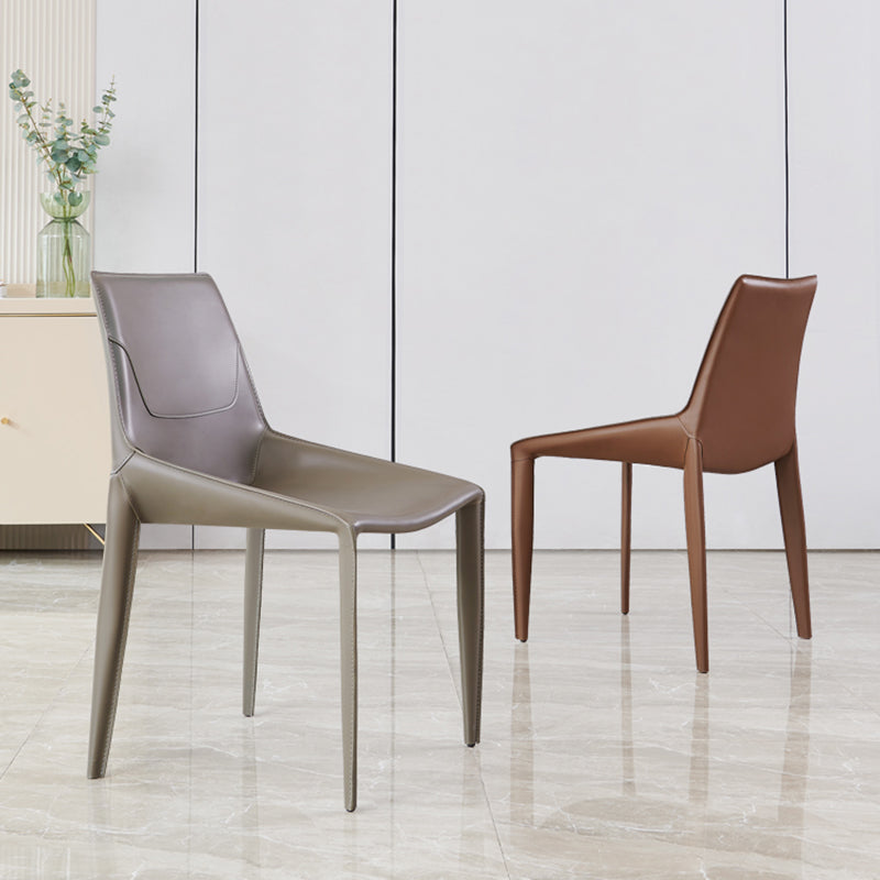 Modern Style Dining Chair Armless Dining Chairs with Metal Legs for Kitchen