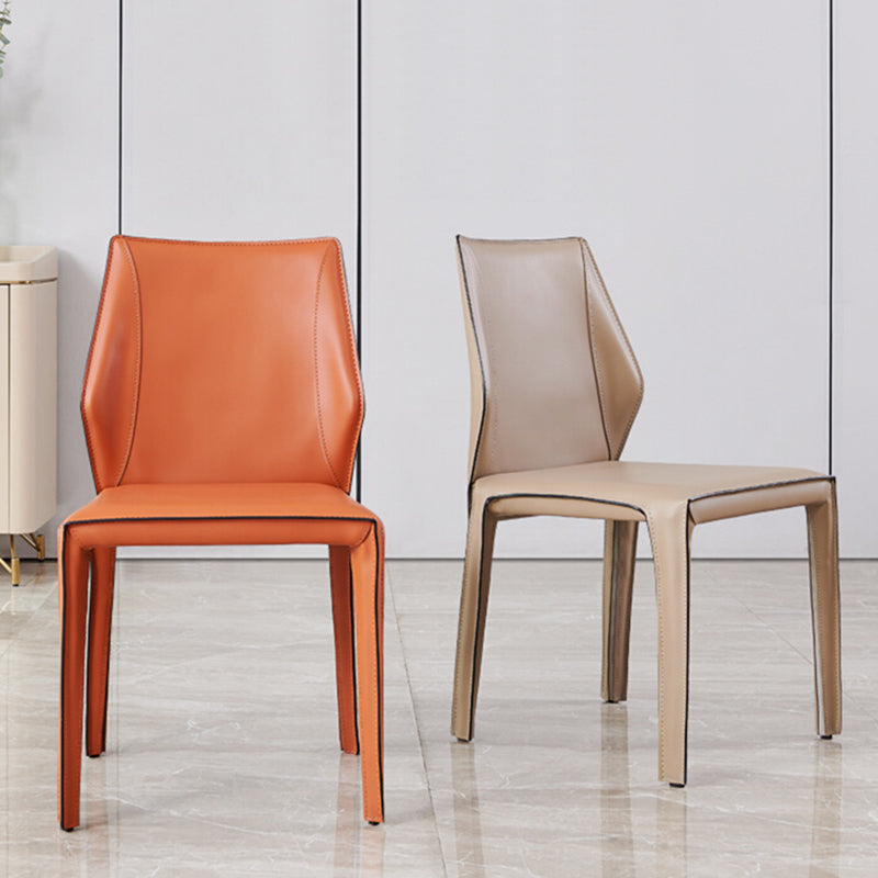 Modern Style Dining Chairs Armless Dining Chairs with Metal Legs for Kitchen