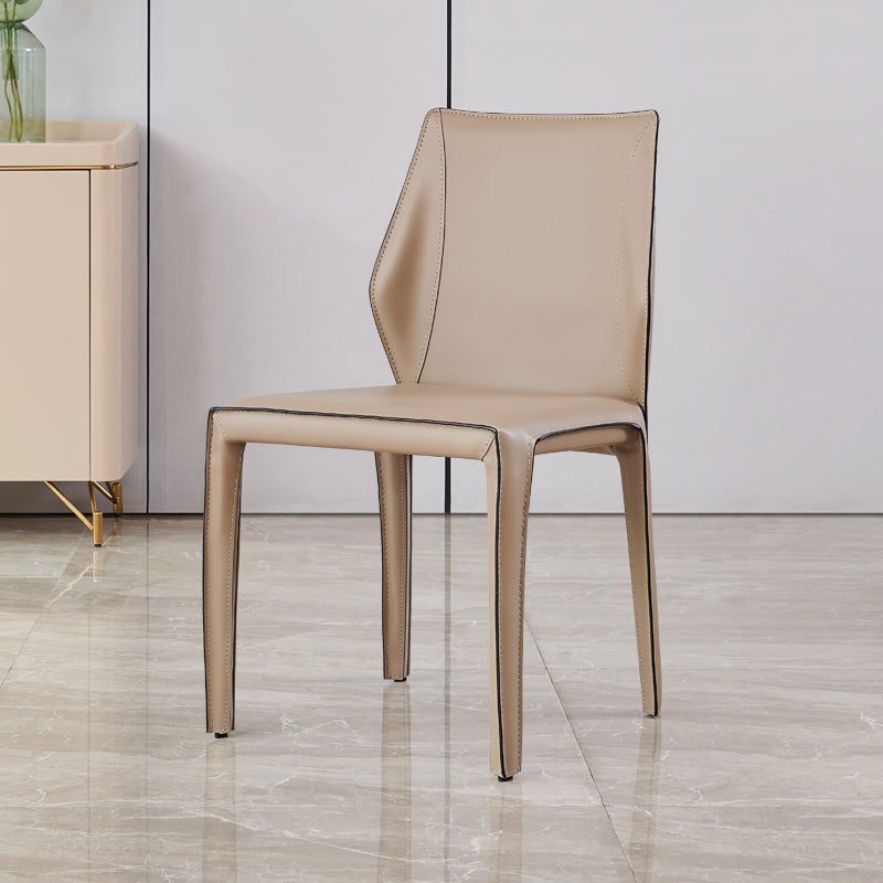 Modern Style Dining Chairs Armless Dining Chairs with Metal Legs for Kitchen