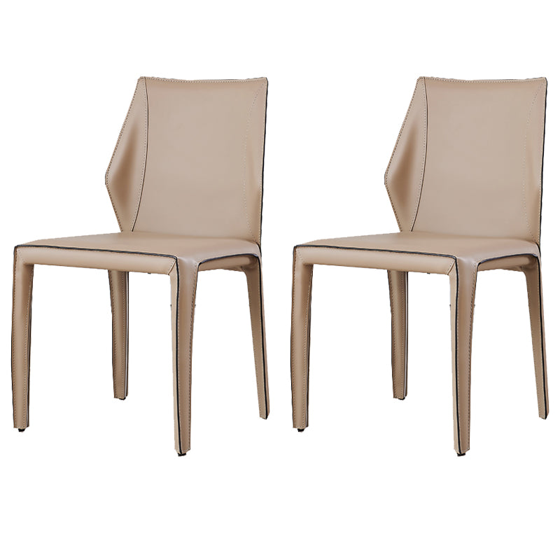 Modern Style Dining Chairs Armless Dining Chairs with Metal Legs for Kitchen