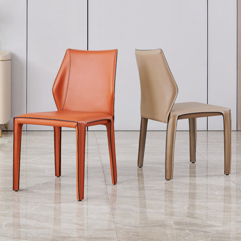 Modern Style Dining Chairs Armless Dining Chairs with Metal Legs for Kitchen