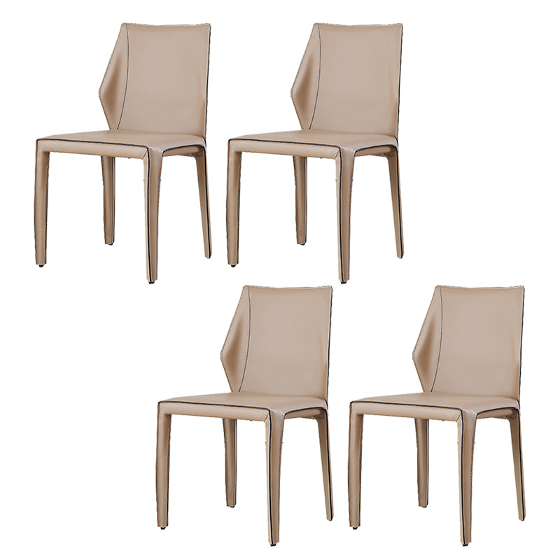 Modern Style Dining Chairs Armless Dining Chairs with Metal Legs for Kitchen