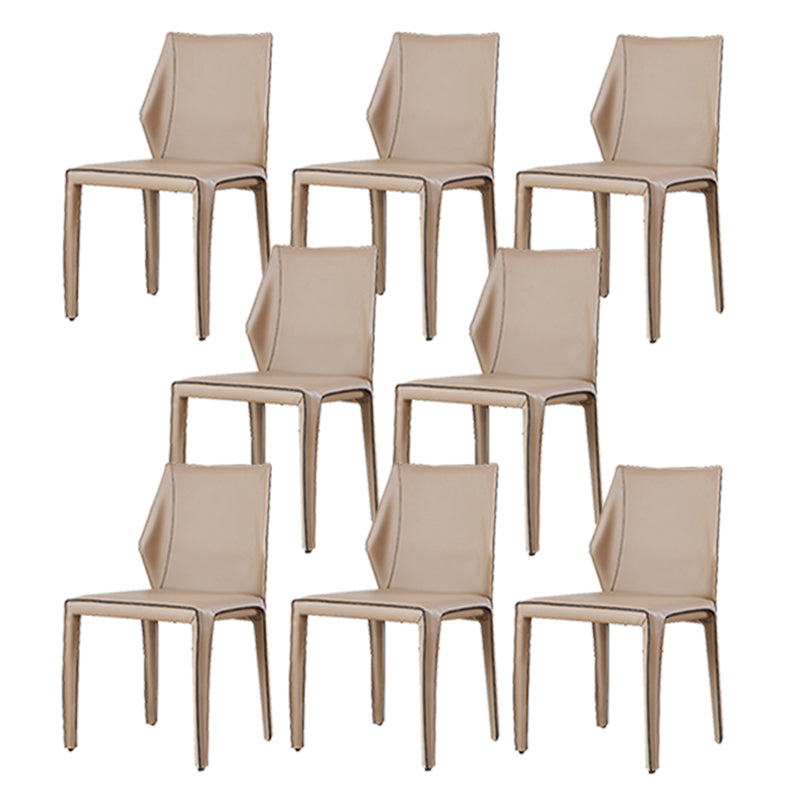 Modern Style Dining Chairs Armless Dining Chairs with Metal Legs for Kitchen
