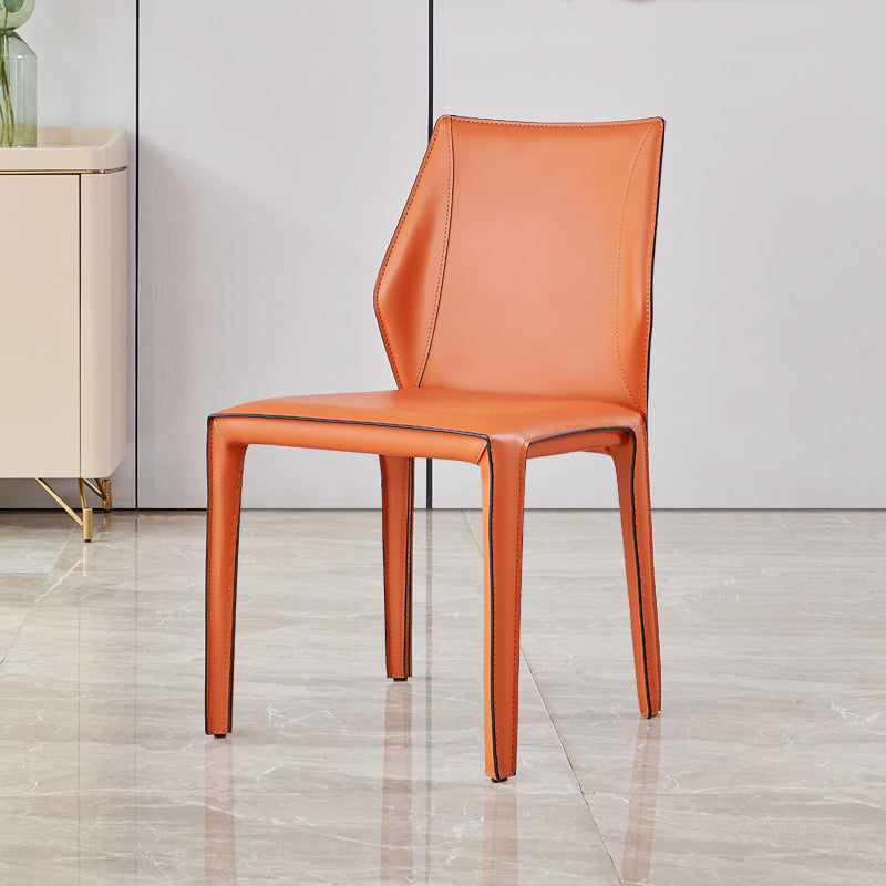 Modern Style Dining Chairs Armless Dining Chairs with Metal Legs for Kitchen