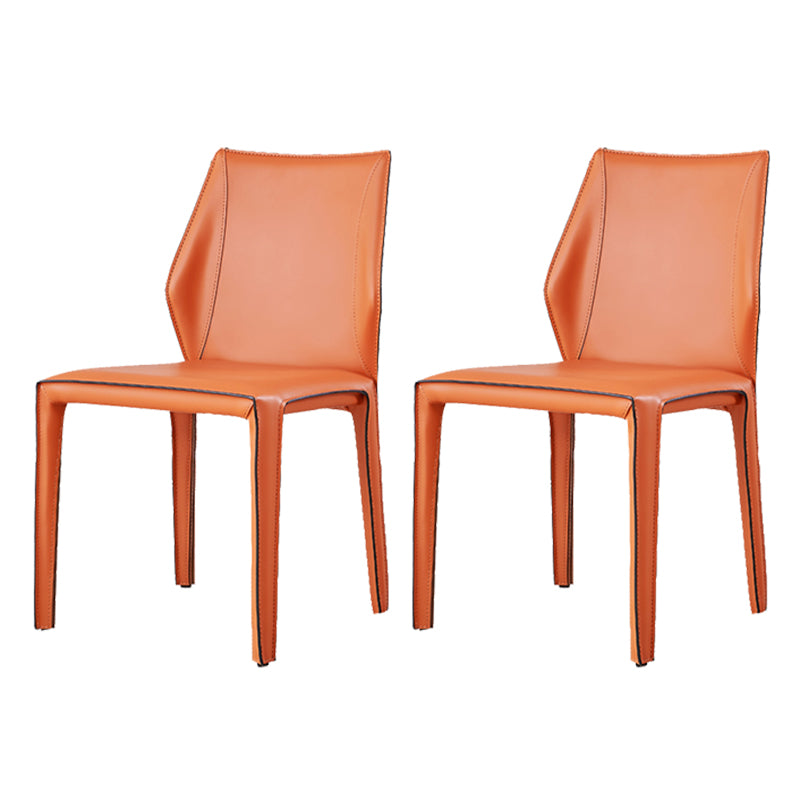 Modern Style Dining Chairs Armless Dining Chairs with Metal Legs for Kitchen