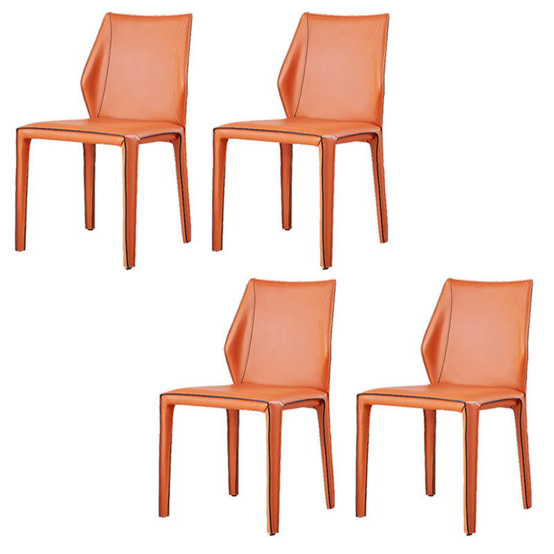 Modern Style Dining Chairs Armless Dining Chairs with Metal Legs for Kitchen