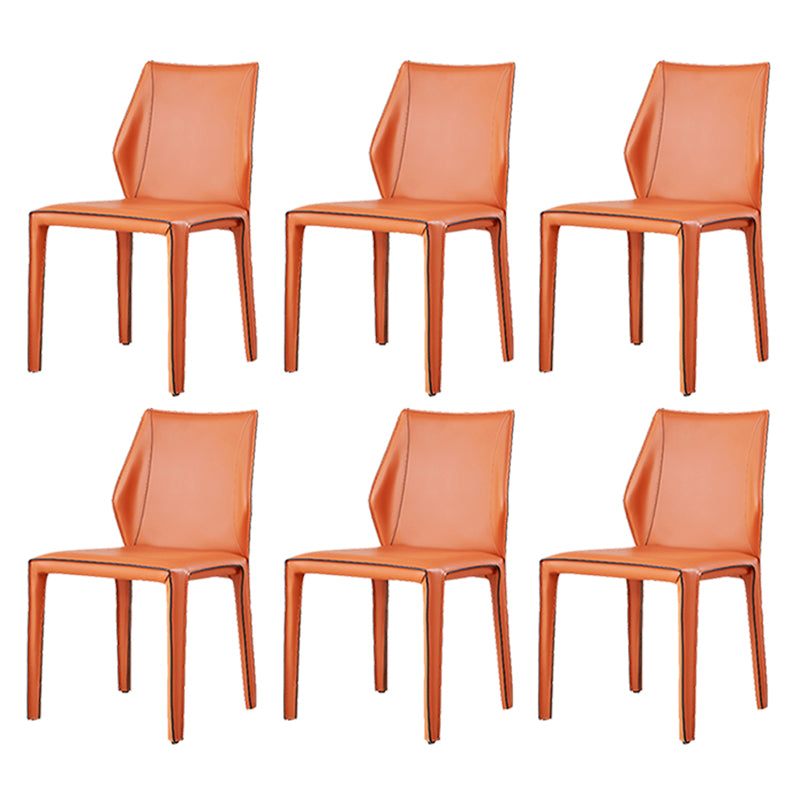 Modern Style Dining Chairs Armless Dining Chairs with Metal Legs for Kitchen