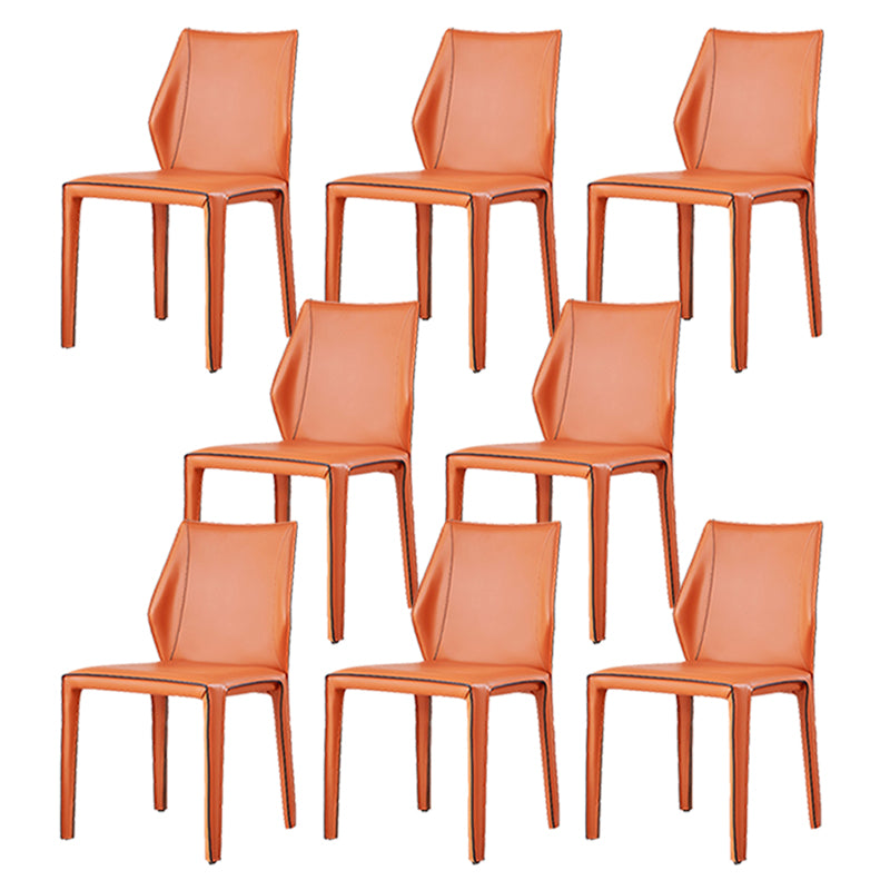 Modern Style Dining Chairs Armless Dining Chairs with Metal Legs for Kitchen