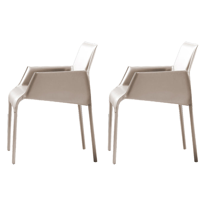 Faux Leather Contemporary Side Chair Matte Finish Solid Back Dining Chair