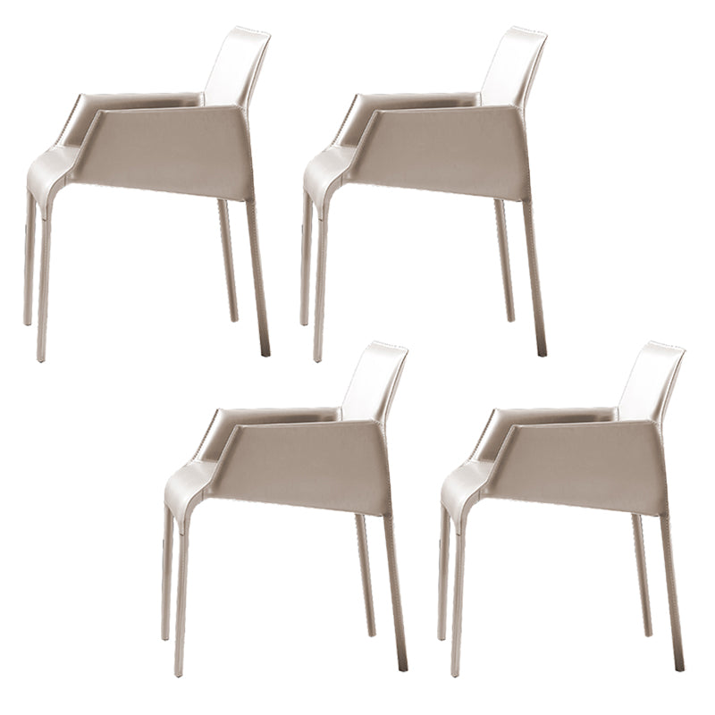 Faux Leather Contemporary Side Chair Matte Finish Solid Back Dining Chair