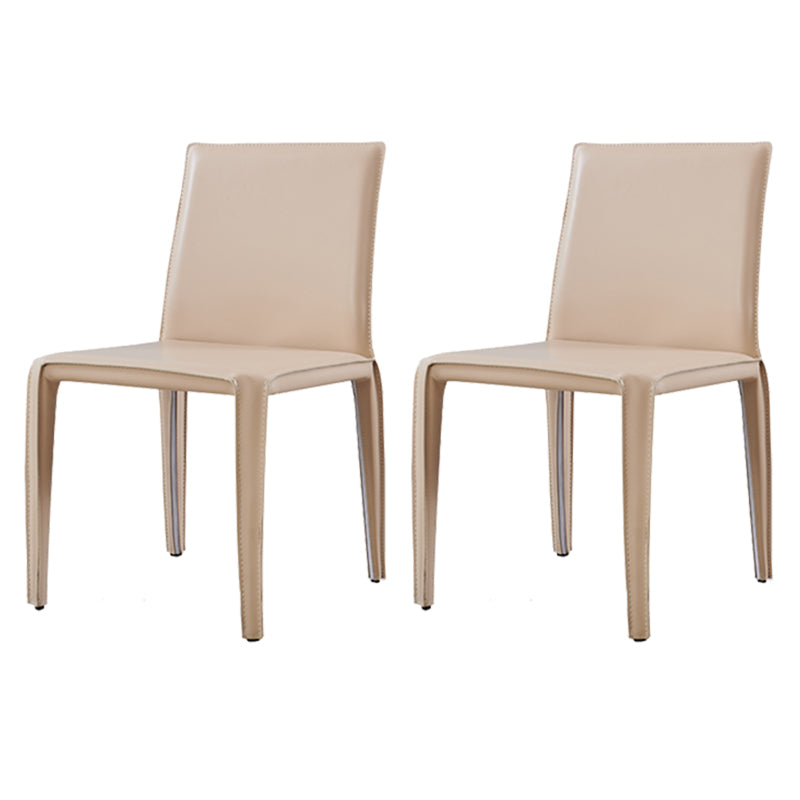Modern Style Dining Chairs Armless Dining Chair with Metal Legs for Kitchen