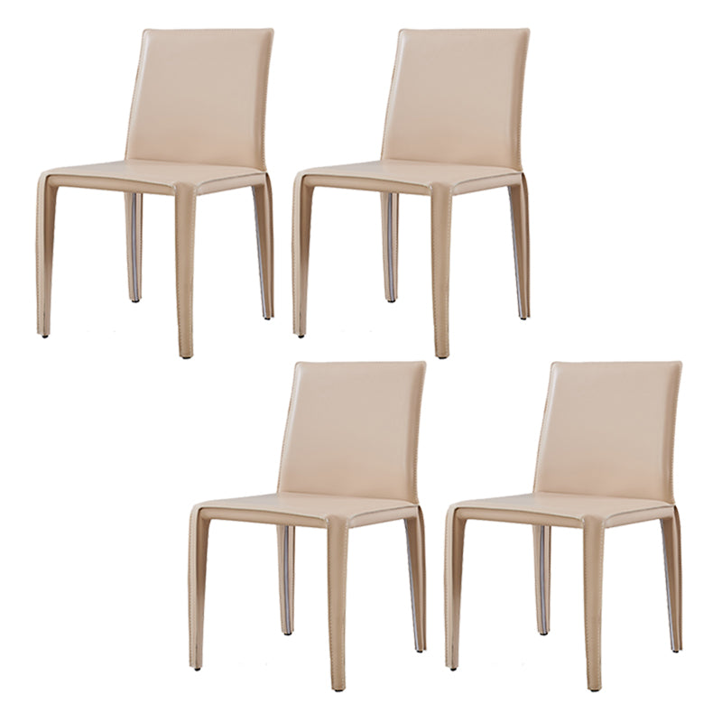 Modern Style Dining Chairs Armless Dining Chair with Metal Legs for Kitchen