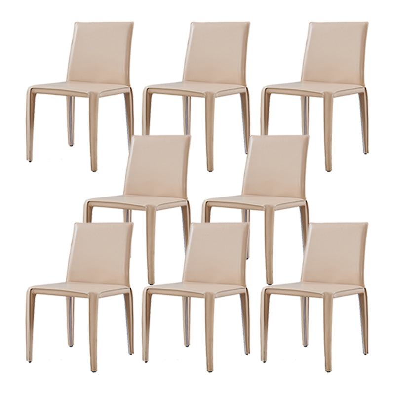 Modern Style Dining Chairs Armless Dining Chair with Metal Legs for Kitchen