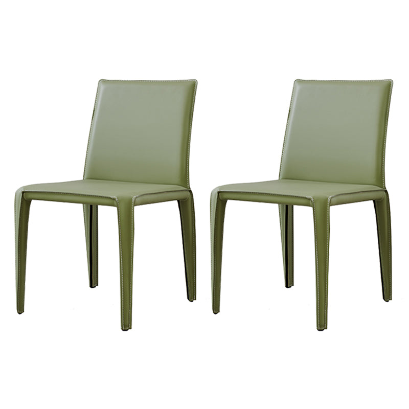 Modern Style Dining Chairs Armless Dining Chair with Metal Legs for Kitchen