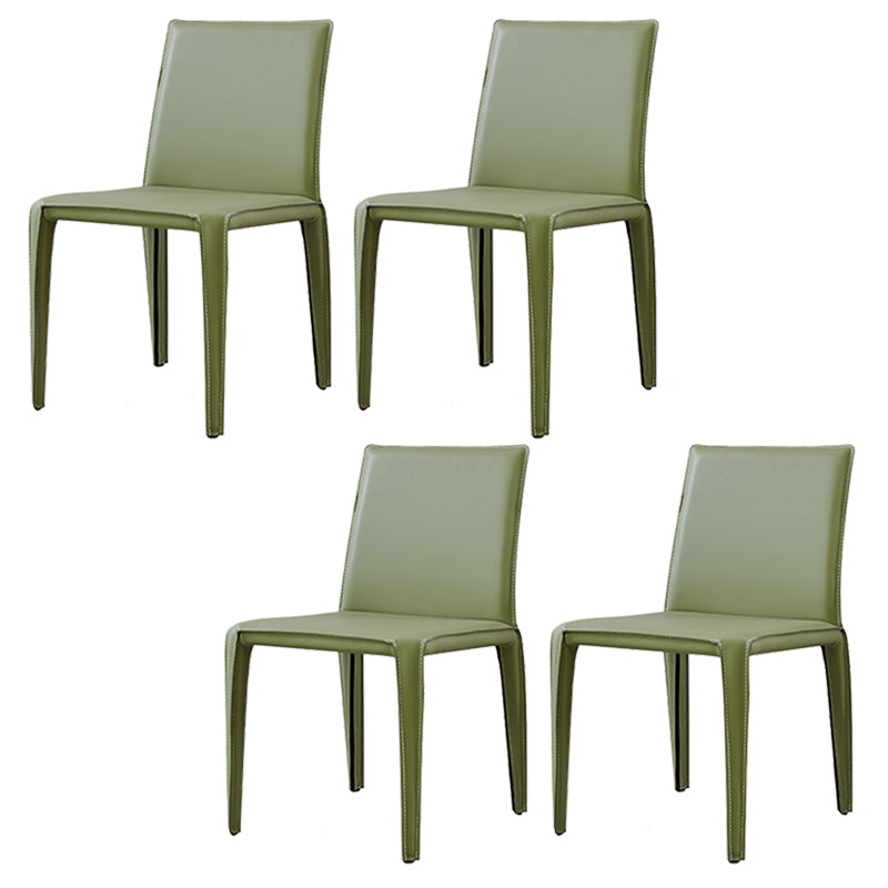 Modern Style Dining Chairs Armless Dining Chair with Metal Legs for Kitchen