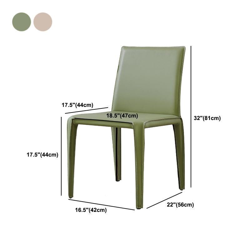 Modern Style Dining Chairs Armless Dining Chair with Metal Legs for Kitchen