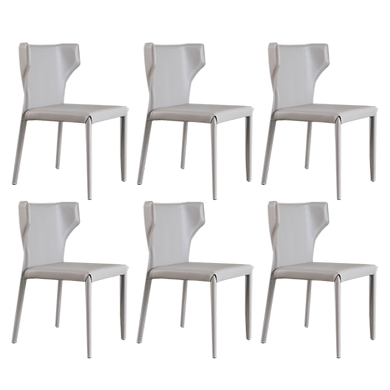 Modern Style Dining Chair Armless Dining Chair with Metal Legs for Kitchen