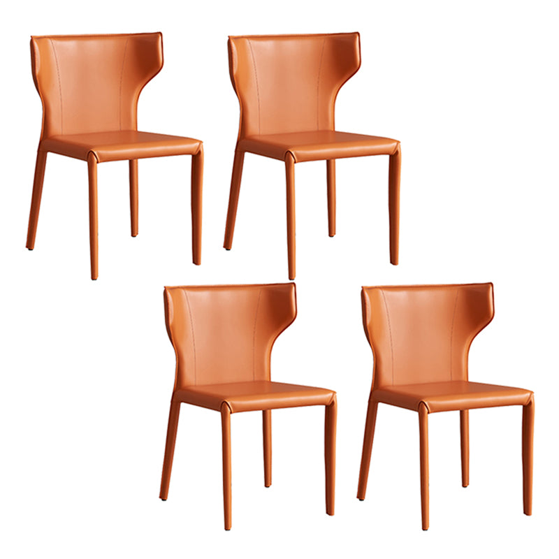 Modern Style Dining Chair Armless Dining Chair with Metal Legs for Kitchen