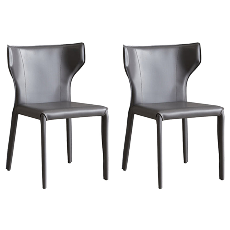 Modern Style Dining Chair Armless Dining Chair with Metal Legs for Kitchen