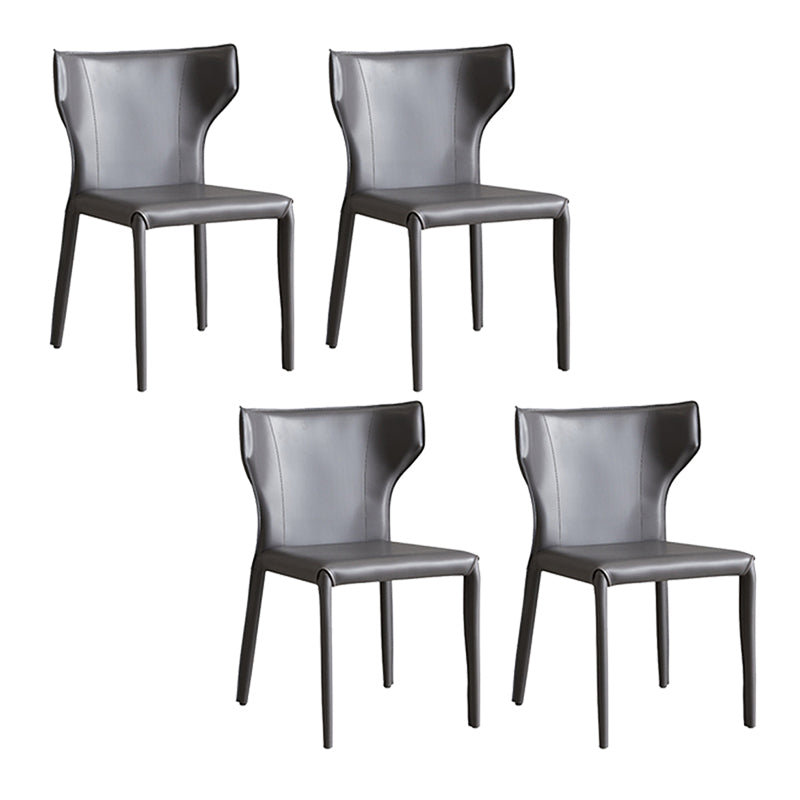 Modern Style Dining Chair Armless Dining Chair with Metal Legs for Kitchen
