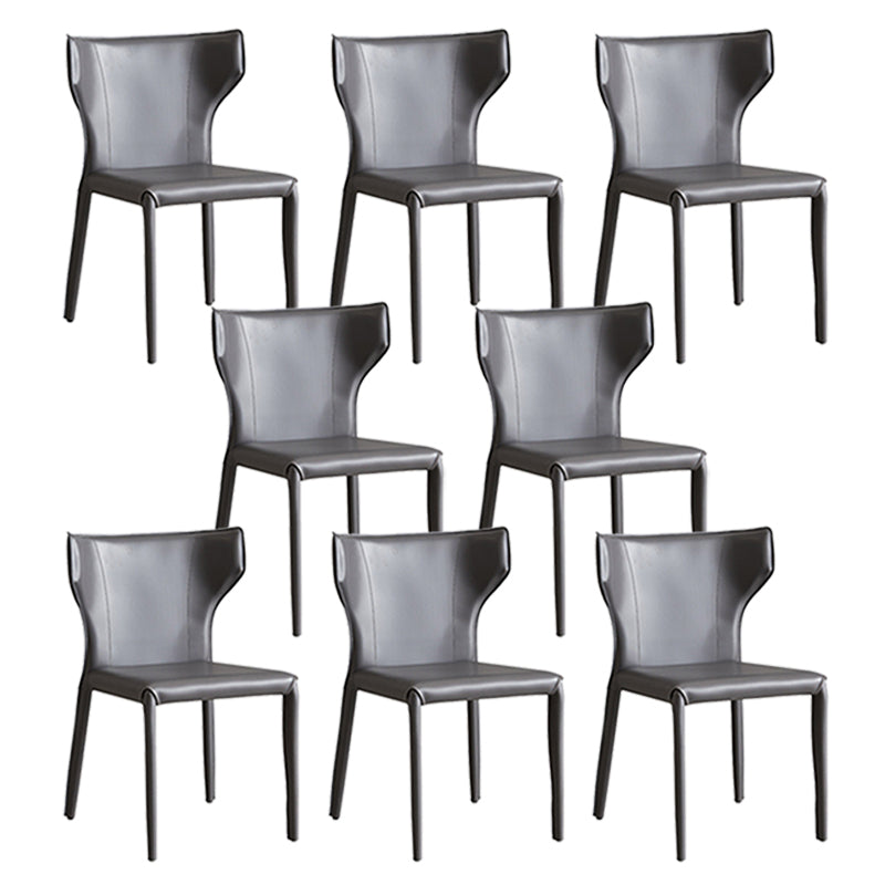 Modern Style Dining Chair Armless Dining Chair with Metal Legs for Kitchen