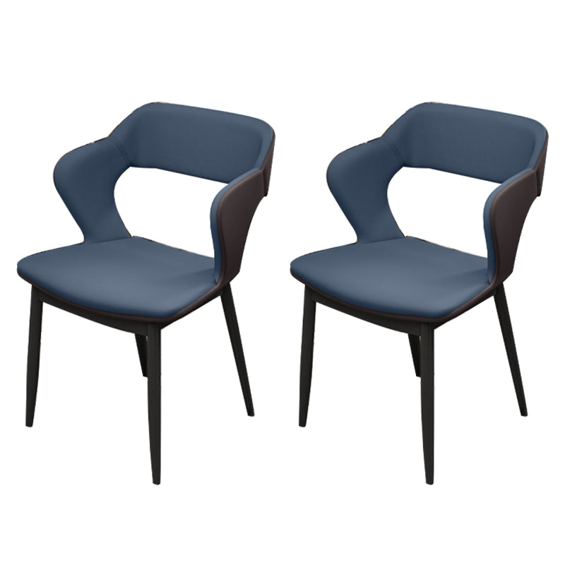 Industrial Style Dining Chair Armless Dining Chair with Metal Legs for Kitchen