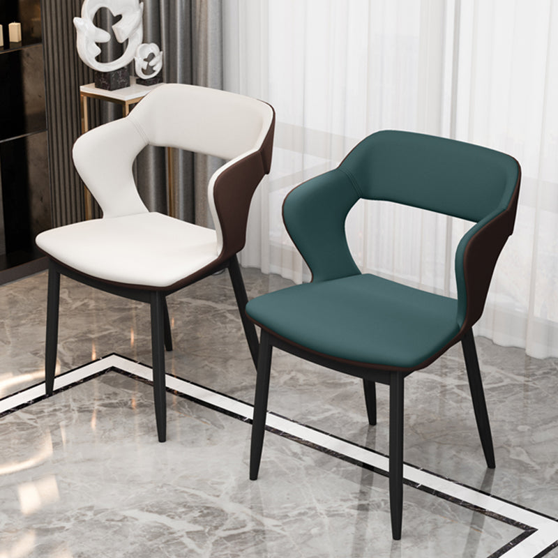 Industrial Style Dining Chair Armless Dining Chair with Metal Legs for Kitchen